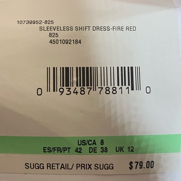 Cappagallo Shift Dress Quilt Look Fire Red Size 8 - Picture 7 of 8